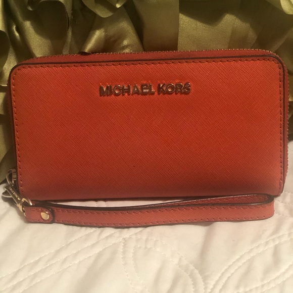 michael kors wallet orange
